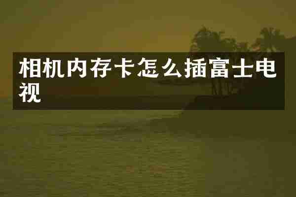 相机内存卡怎么插富士电视