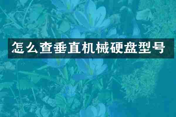 怎么查垂直机械硬盘型号
