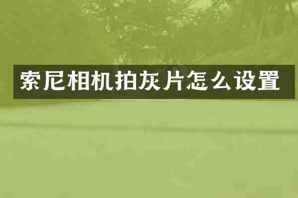 索尼相机拍灰片怎么设置