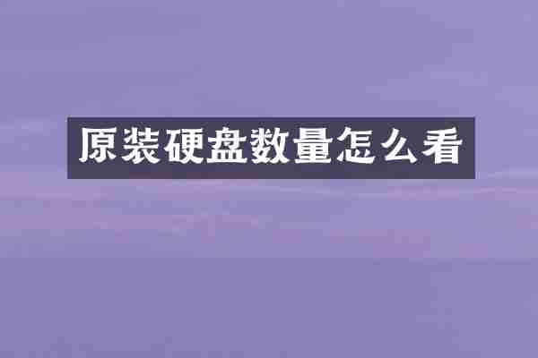 原装硬盘数量怎么看