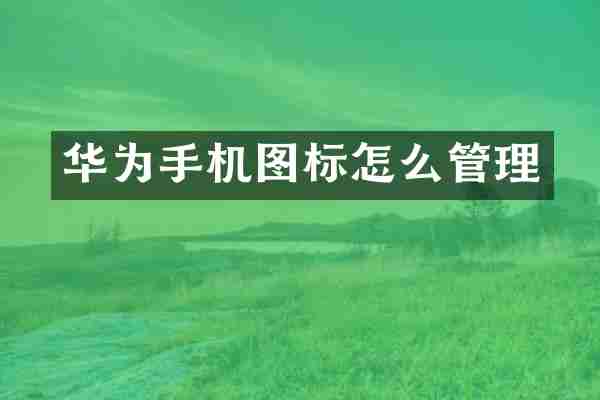 华为手机图标怎么管理