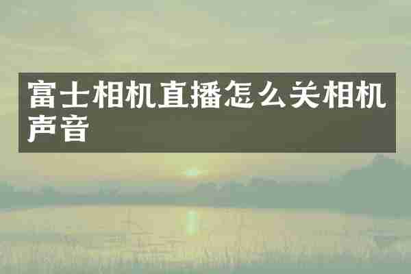 富士相机直播怎么关相机声音