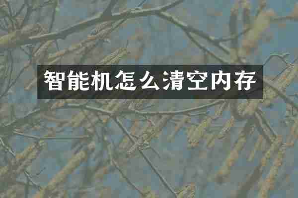 智能机怎么清空内存