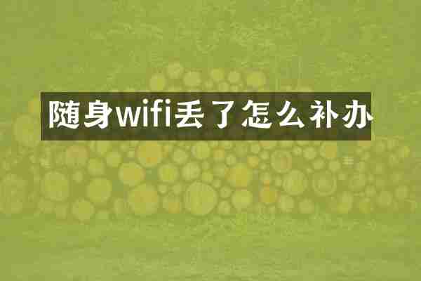 随身wifi丢了怎么补办