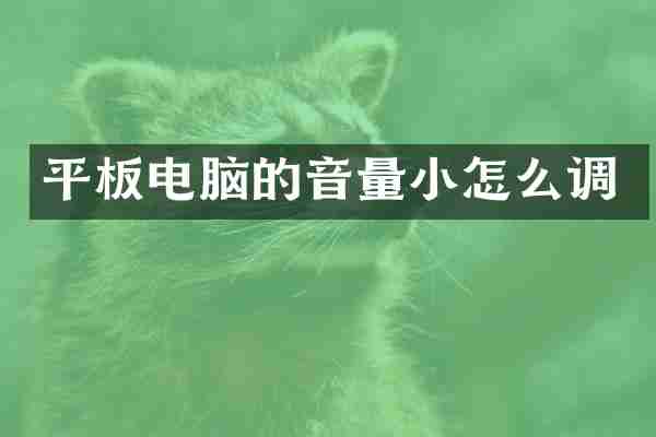 平板电脑的音量小怎么调