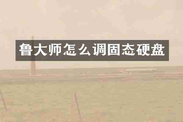鲁大师怎么调固态硬盘