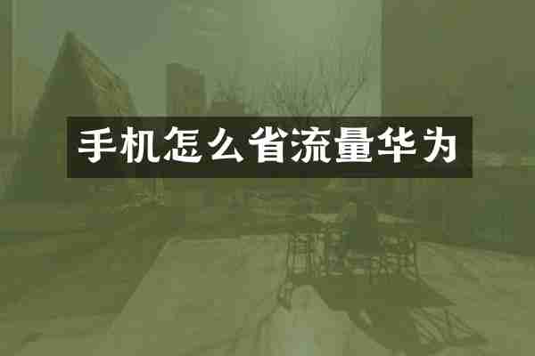 手机怎么省流量华为