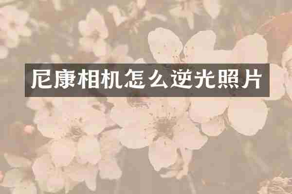 尼康相机怎么逆光照片