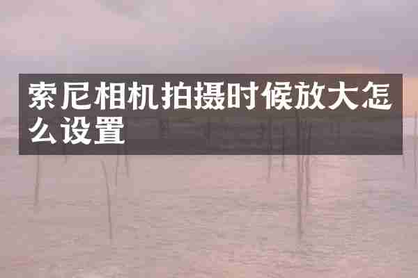 索尼相机拍摄时候放大怎么设置