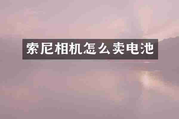 索尼相机怎么卖电池