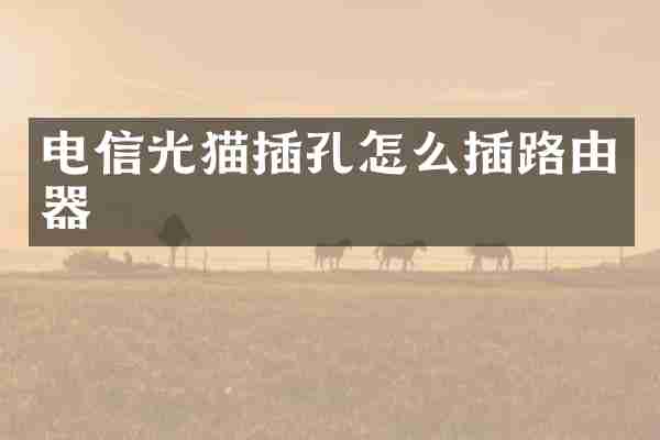 电信光猫插孔怎么插路由器