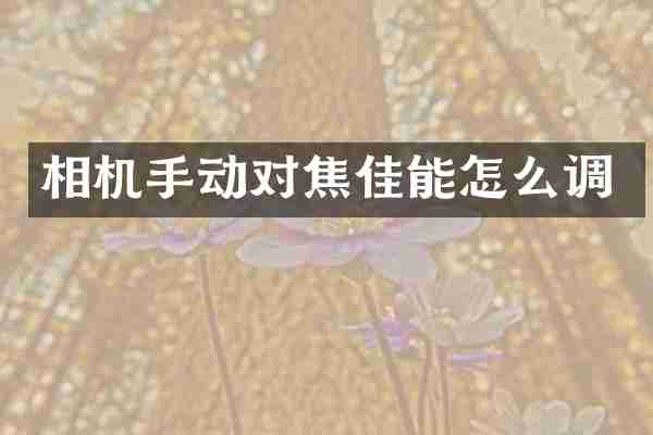 相机手动对焦佳能怎么调