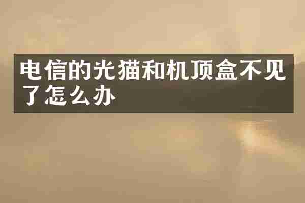 电信的光猫和机顶盒不见了怎么办