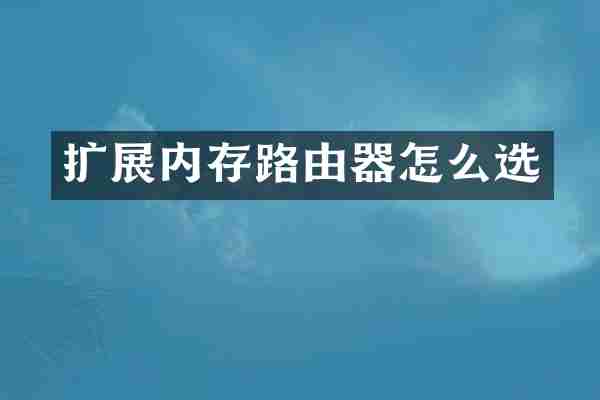 扩展内存路由器怎么选