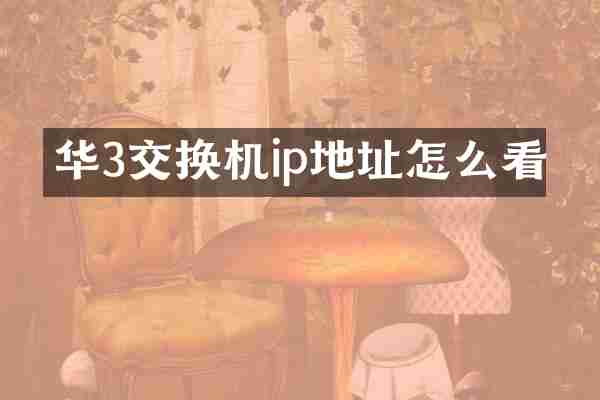 华3交换机ip地址怎么看