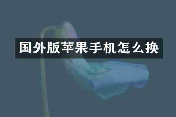 国外版苹果手机怎么换