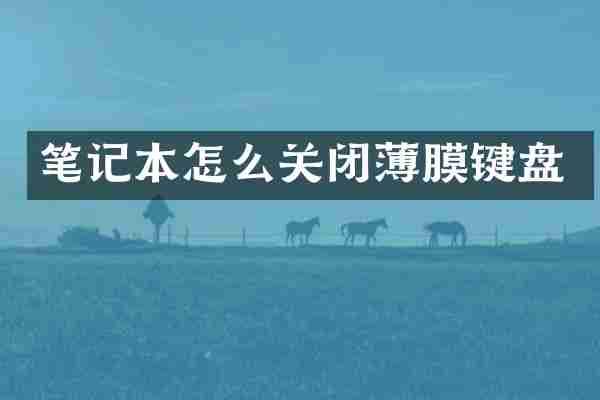 笔记本怎么关闭薄膜键盘