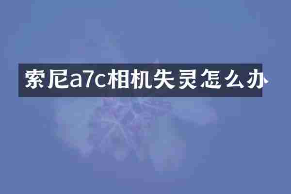 索尼a7c相机失灵怎么办