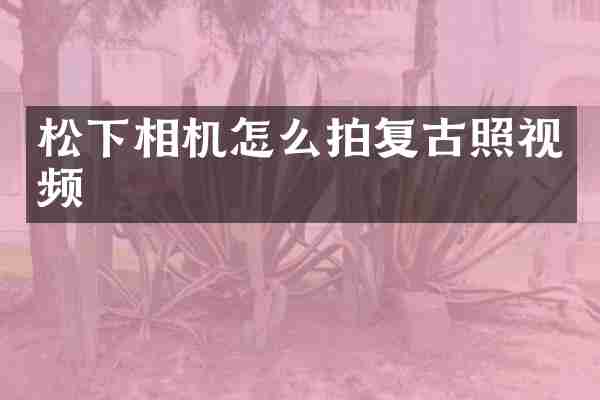 相机怎么拍复古照视频