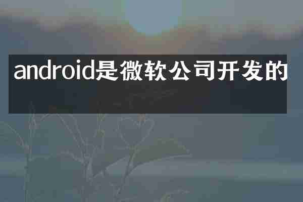 android是微软公司开发的吗