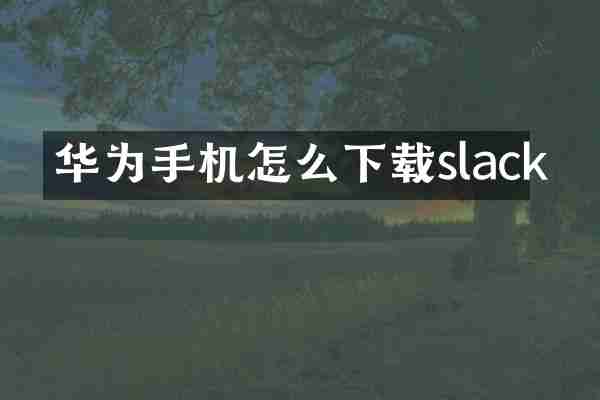 华为手机怎么下载slack