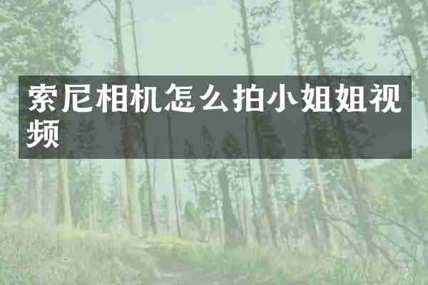 索尼相机怎么拍小姐姐视频