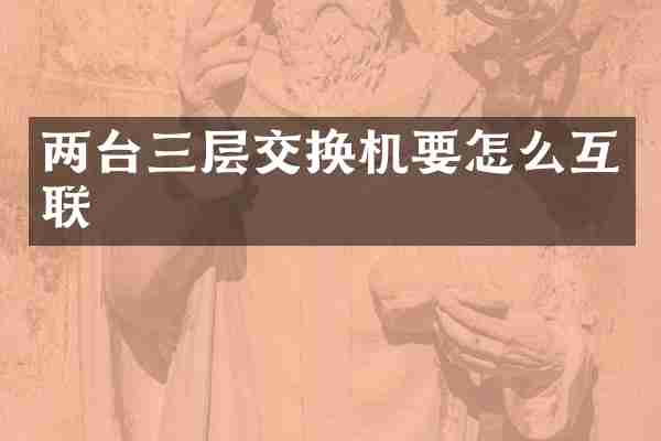 两台三层交换机要怎么互联