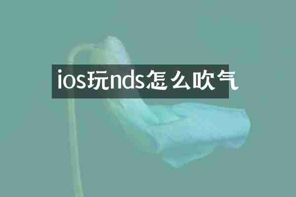 ios玩nds怎么吹气