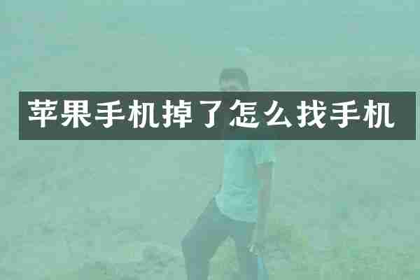 苹果手机掉了怎么找手机