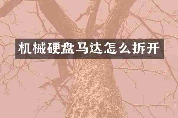 机械硬盘马达怎么拆开