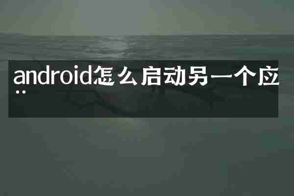 android怎么启动另一个应用