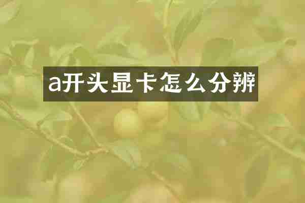 a开头显卡怎么分辨