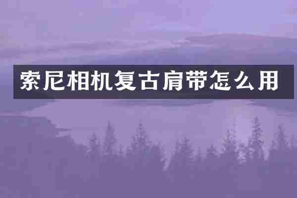 索尼相机复古肩带怎么用