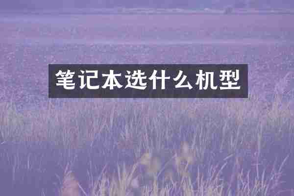 笔记本选什么机型
