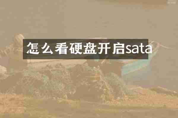 怎么看硬盘开启sata