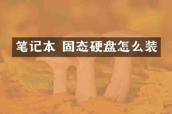 笔记本 固态硬盘怎么装