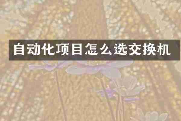自动化项目怎么选交换机