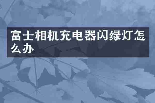 富士相机充电器闪绿灯怎么办
