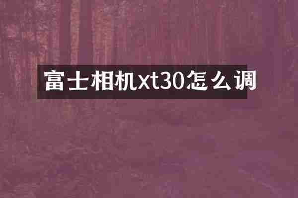 富士相机xt30怎么调