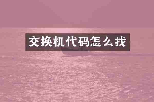 交换机代码怎么找