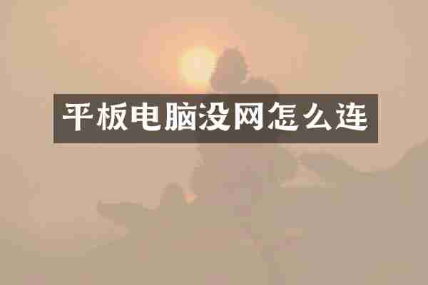 平板电脑没网怎么连