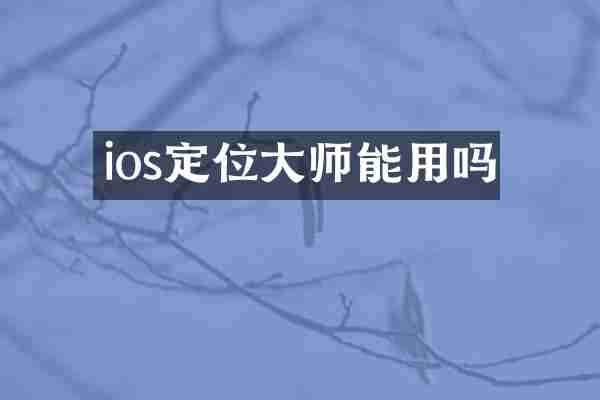 ios定位大师能用吗