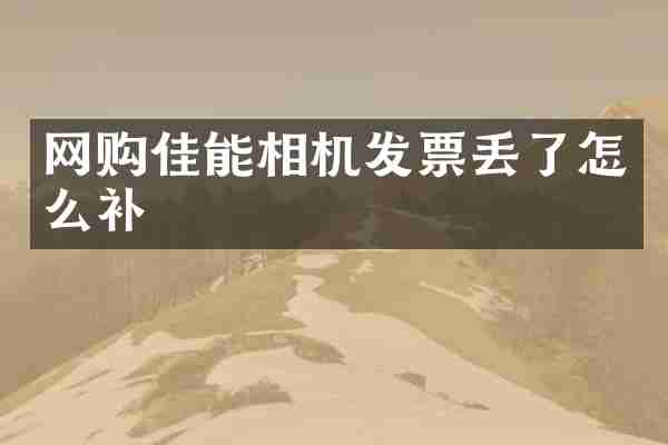 网购佳能相机发票丢了怎么补