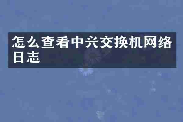 怎么查看中兴交换机网络日志