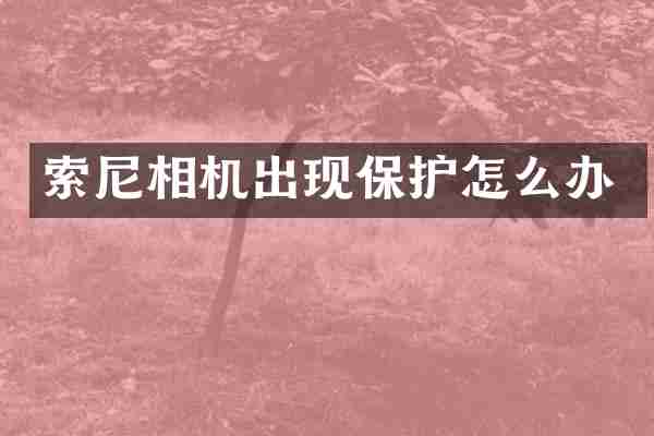 索尼相机出现保护怎么办