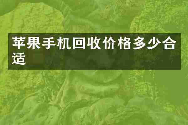 苹果手机回收价格多少合适