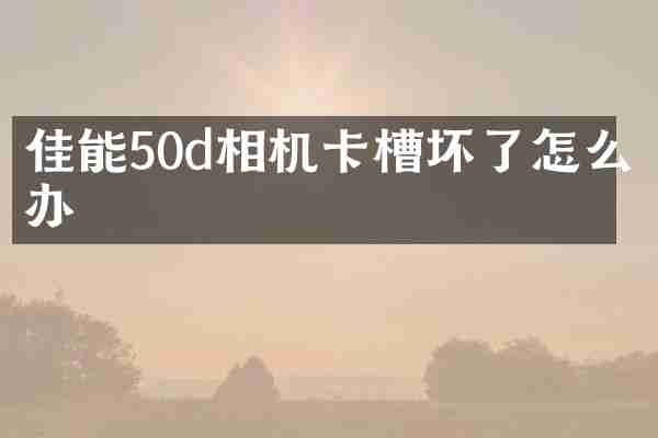 佳能50d相机卡槽坏了怎么办