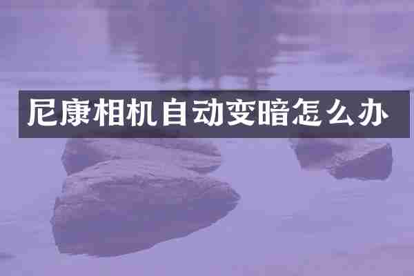 尼康相机自动变暗怎么办