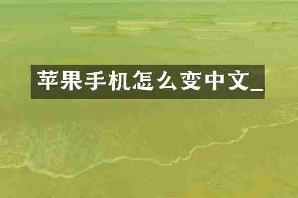 苹果手机怎么变中文_