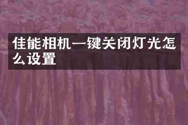 佳能相机一键关闭灯光怎么设置